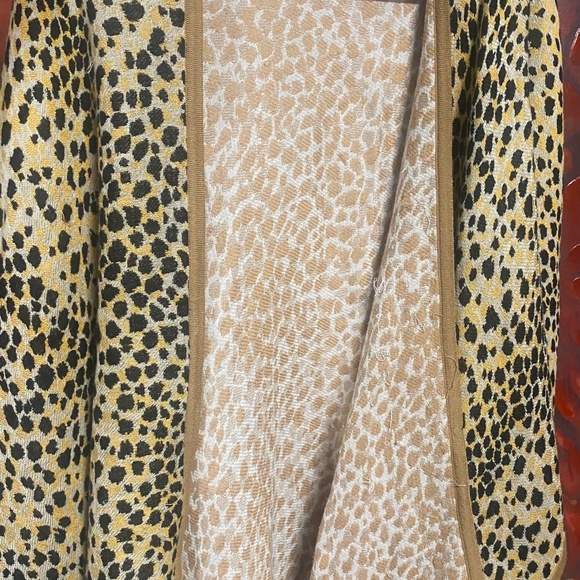 Sweaters - Reversible Animal Print Poncho